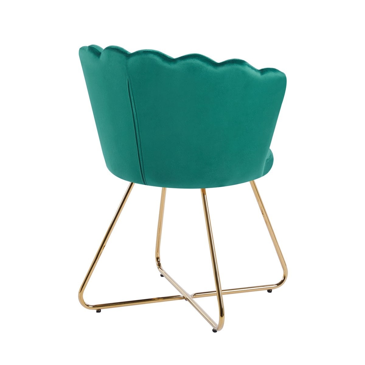 SalesFever Set van 2 groene fluwelen schelpstoelen