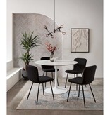 SalesFever Bouclélook stoelenset van 4 zwart