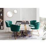 SalesFever Set van 2 groene fluwelen schelpstoelen