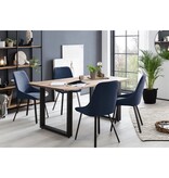 SalesFever Eetkamerstoel set van 2 donkerblauw