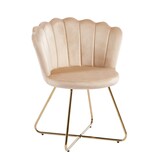 SalesFever Fluwelen schelpstoelenset van 2 beige