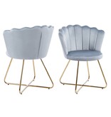 SalesFever Set van 2 fluwelen kuipstoelen in lichtgrijs