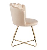 SalesFever Fluwelen schelpstoelenset van 2 beige