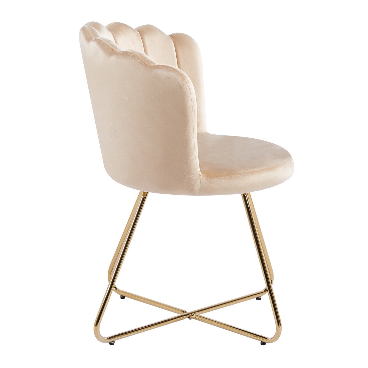 SalesFever Fluwelen schelpstoelenset van 2 beige