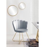 SalesFever Set van 2 fluwelen kuipstoelen in lichtgrijs