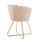 SalesFever Fluwelen schelpstoelenset van 2 beige