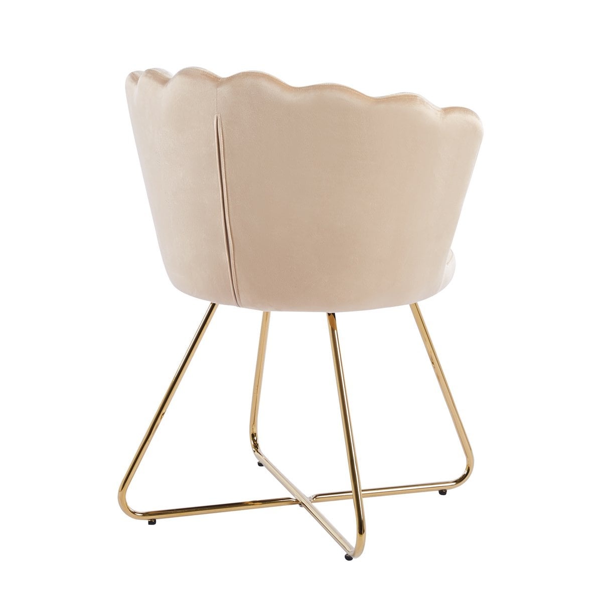 SalesFever Fluwelen schelpstoelenset van 2 beige