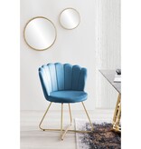 SalesFever Set van 2 blauwe fluwelen kuipstoelen