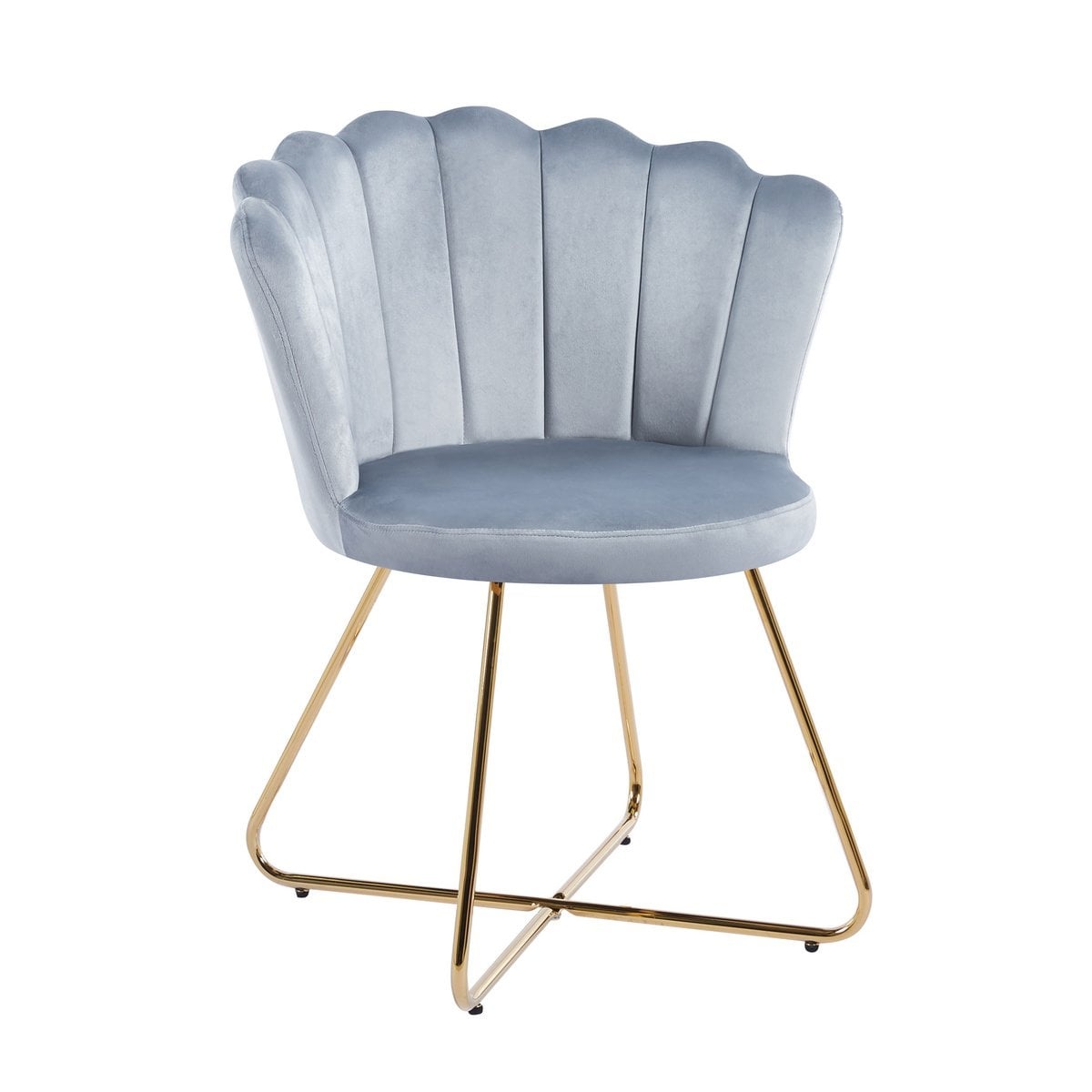 SalesFever Set van 2 fluwelen kuipstoelen in lichtgrijs