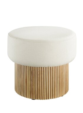 SalesFever Stoel pouf met opslagruimte Ø 50 cm natuurlijk/wit