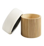 SalesFever Stoel pouf met opslagruimte Ø 50 cm natuurlijk/wit