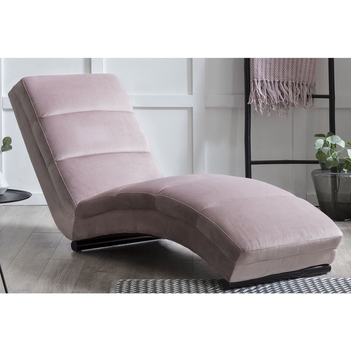 SalesFever Chaise longue roze fluweel