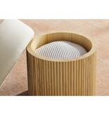 SalesFever Stoel pouf met opslagruimte Ø 50 cm natuurlijk/wit