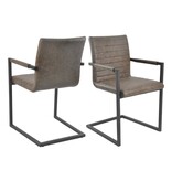 SalesFever Eetkamerstoel, set van 2, donkerbruin kunstleer look