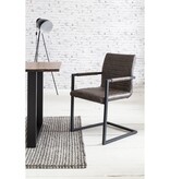 SalesFever Eetkamerstoel, set van 2, donkerbruin kunstleer look