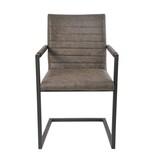 SalesFever Eetkamerstoel, set van 2, donkerbruin kunstleer look