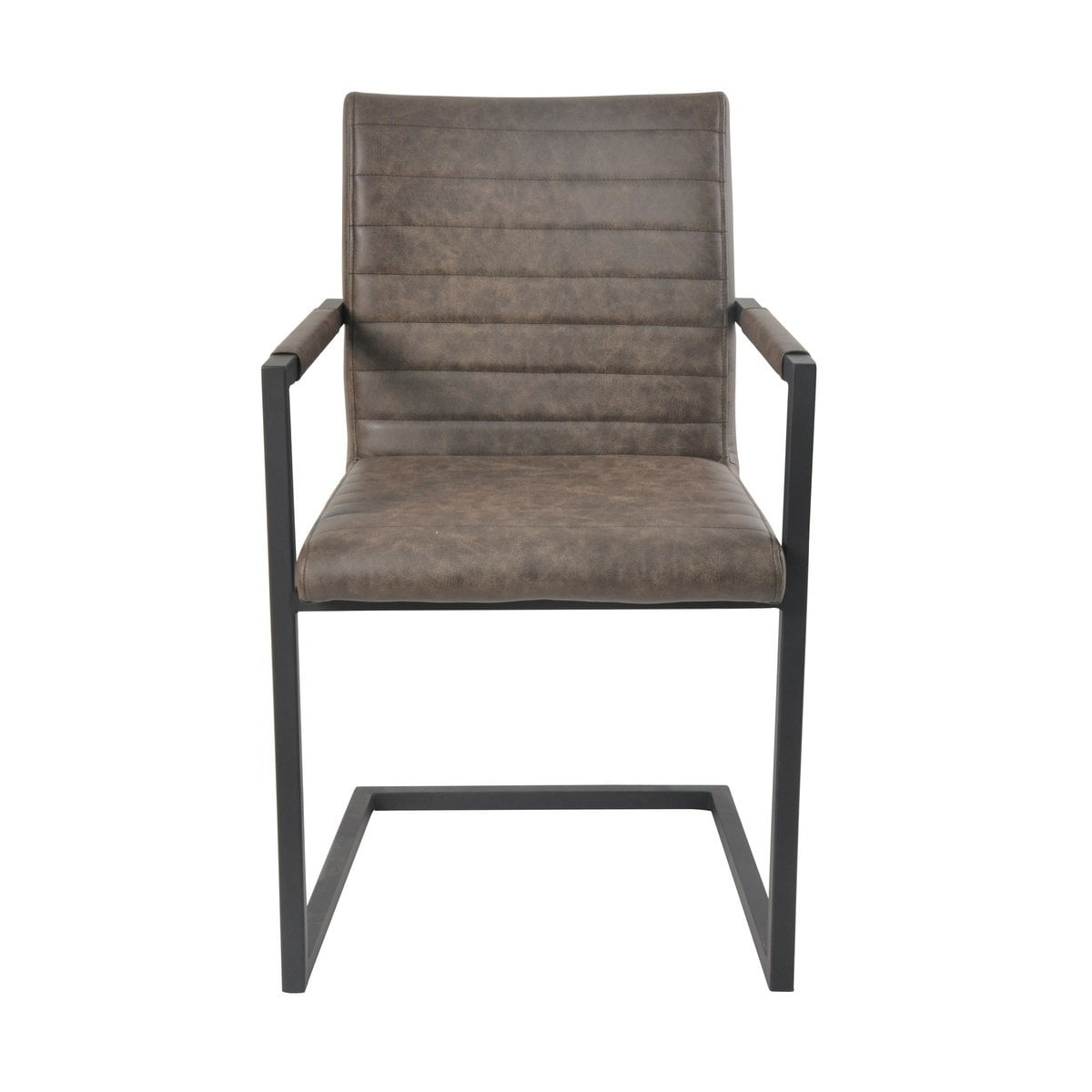 SalesFever Eetkamerstoel, set van 2, donkerbruin kunstleer look