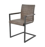 SalesFever Eetkamerstoel, set van 2, donkerbruin kunstleer look