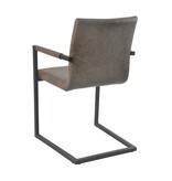 SalesFever Eetkamerstoel, set van 2, donkerbruin kunstleer look