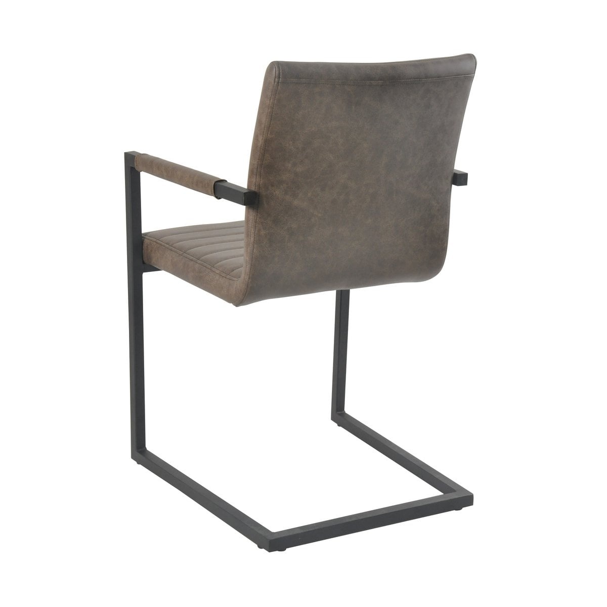 SalesFever Eetkamerstoel, set van 2, donkerbruin kunstleer look