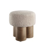 SalesFever Stoel pouf Ø 50 cm walnoot/bruin