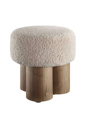 SalesFever Stoel pouf Ø 50 cm walnoot/bruin