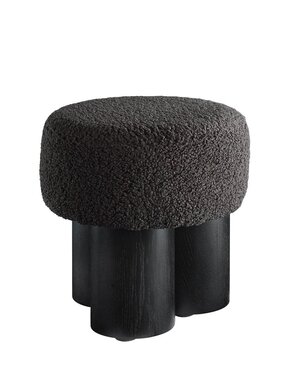 SalesFever Stoel pouf Ø 50 cm zwart/grijs