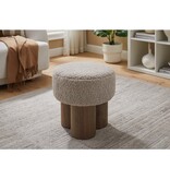 SalesFever Stoel pouf Ø 50 cm walnoot/bruin