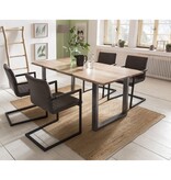 SalesFever Eetkamerstoel, set van 2, donkerbruin kunstleer look