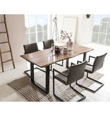 SalesFever Eetkamerstoel, set van 2, donkerbruin kunstleer look