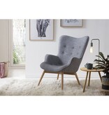 SalesFever Fauteuil in grijze geweven stof