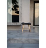 Bazar Bizar Living De Suar Kruk met Leer - Natuurlijk Zwart