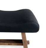 Bazar Bizar Living De Suar Kruk met Leer - Natuurlijk Zwart