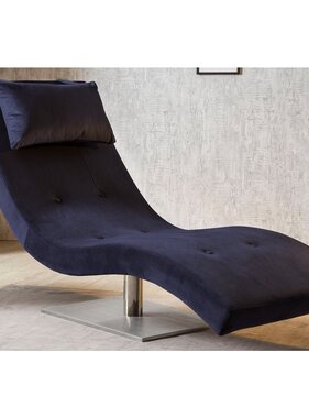 SalesFever Relax ligbed fluweel blauw