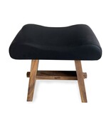 Bazar Bizar Living De Suar Kruk met Leer - Natuurlijk Zwart