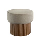 SalesFever Stoel pouf met opbergruimte Ø 50 cm walnoot/bruin