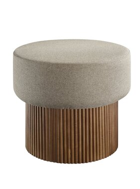 SalesFever Stoel pouf met opbergruimte Ø 50 cm walnoot/bruin