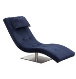 SalesFever Relax ligbed fluweel blauw