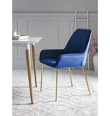 SalesFever Eetkamerstoel set van 2 blauw fluweel