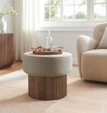 SalesFever Stoel pouf met opbergruimte Ø 50 cm walnoot/bruin