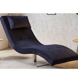 SalesFever Relax ligbed fluweel blauw