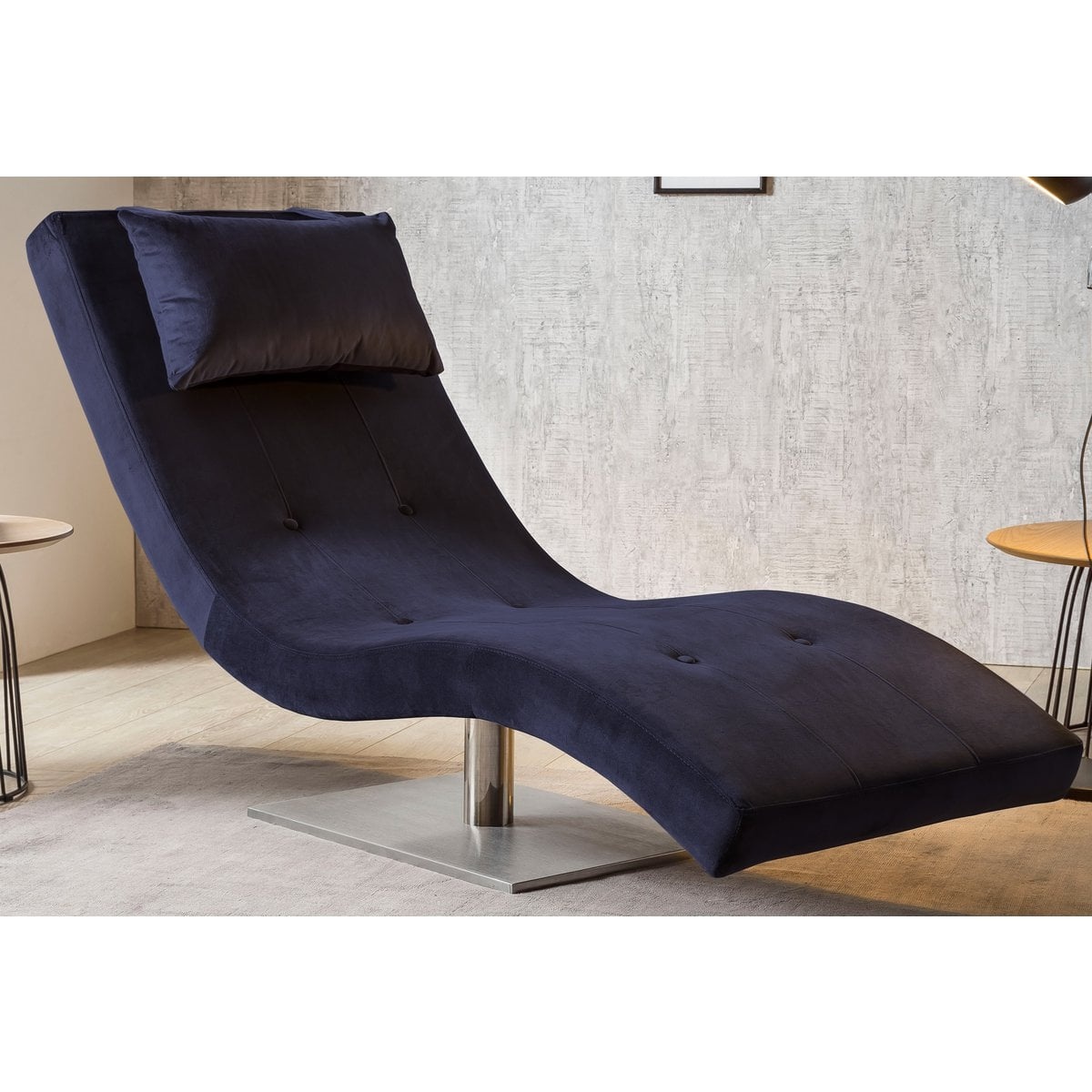 SalesFever Relax ligbed fluweel blauw