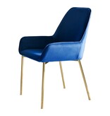 SalesFever Eetkamerstoel set van 2 blauw fluweel
