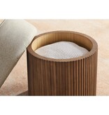 SalesFever Stoel pouf met opbergruimte Ø 50 cm walnoot/bruin