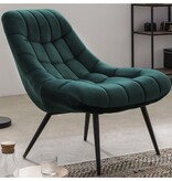 SalesFever Fauteuil XXL fluweel groen metaal zwart
