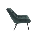 SalesFever Fauteuil XXL fluweel groen metaal zwart