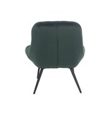 SalesFever Fauteuil XXL fluweel groen metaal zwart