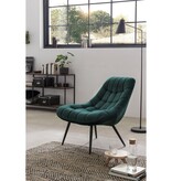 SalesFever Fauteuil XXL fluweel groen metaal zwart