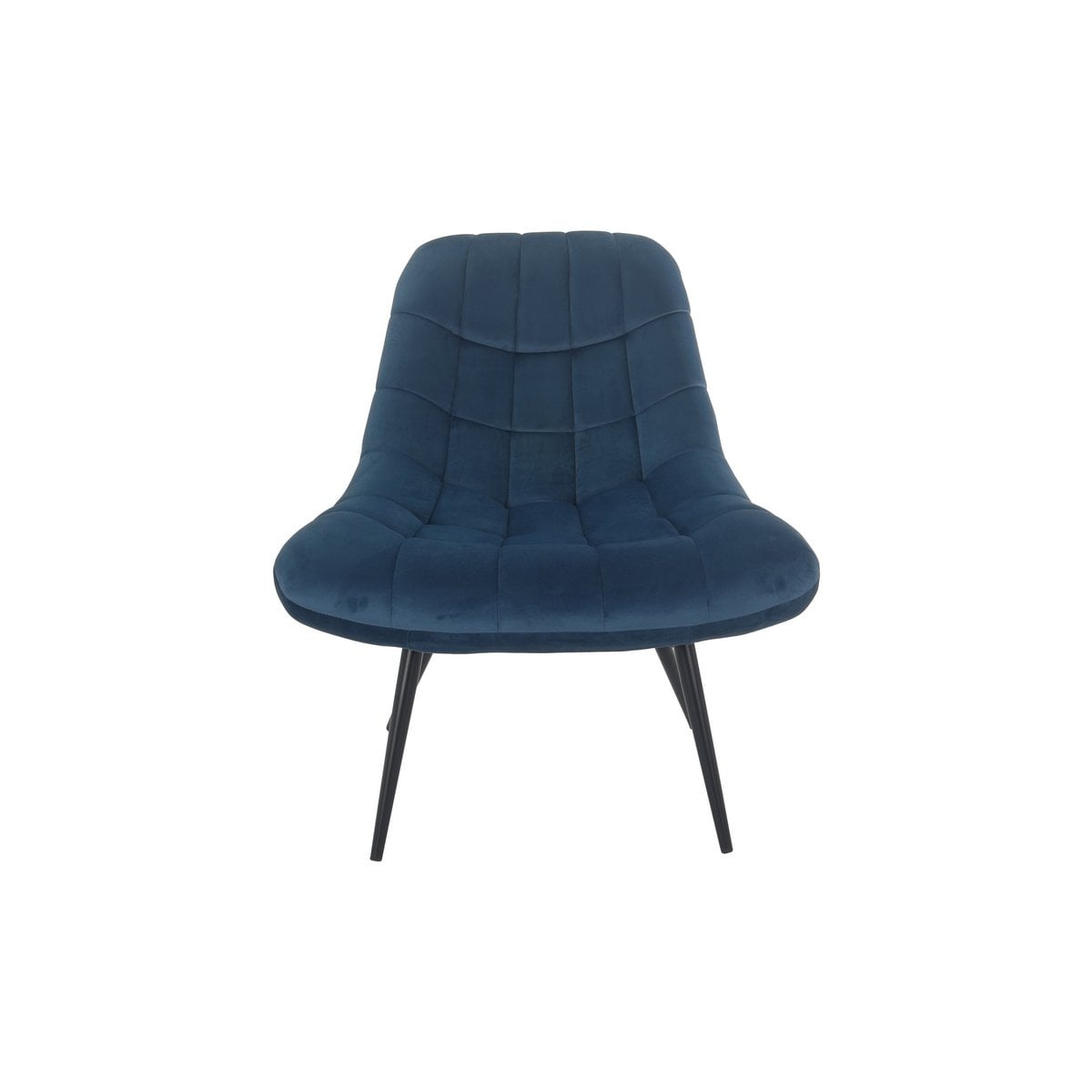 SalesFever Fauteuil XXL velours blauw metaal zwart