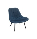 SalesFever Fauteuil XXL velours blauw metaal zwart